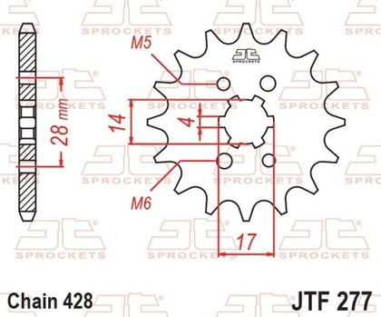 Kit chaine EK CHAIN JT 428ZVX 13/60 - couronne standard