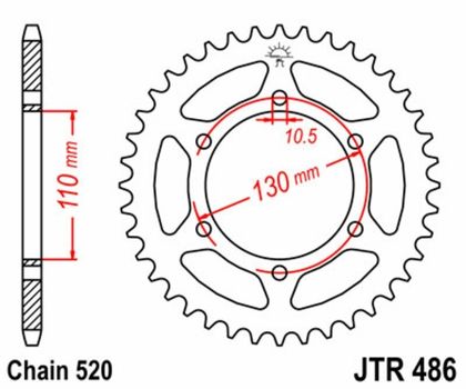 Kit chaine EK CHAIN JT 520ZVX3 17/47 - couronne standard
