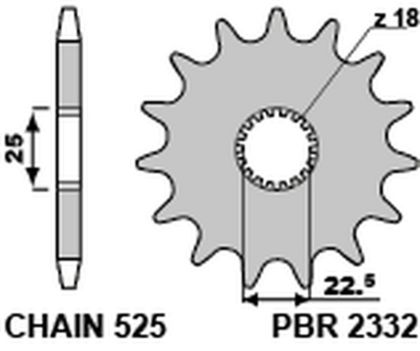 EK CHAIN PBR 525 ZVX3 - 16/42 - 100 Standard stålkrone Kædesæt