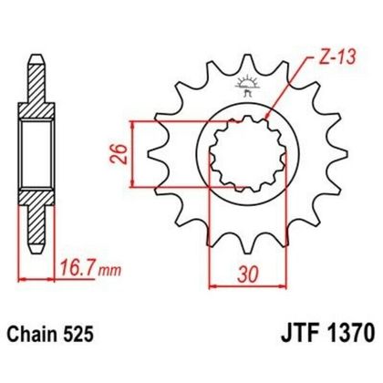 EK CHAIN JT 525 MVXZ2 - 15/45 - 124 Standard stålkrone Kædesæt