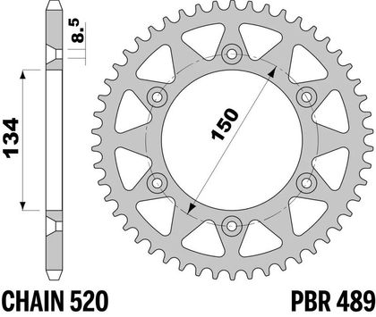 EK CHAIN PBR 520 SRX2 - 14/42 - 106 Standard stålkrone Kædesæt