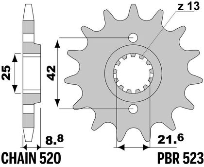EK CHAIN PBR 520 SRX2 - 14/41 - 106 Standard stålkrone Kædesæt