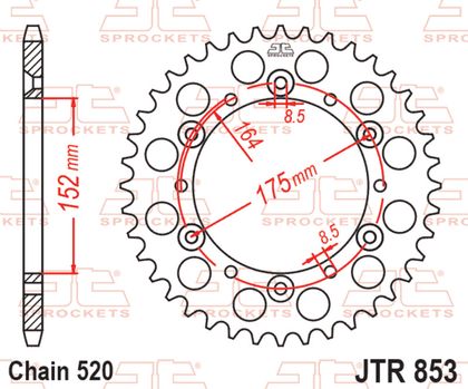 EK CHAIN JT 520 SRX2 - 13/40 - 92 Standard stålkrone Kædesæt