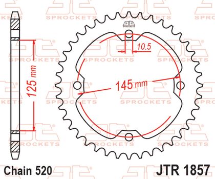 EK CHAIN JT 520 SRX2 - 14/38 - 96 Standard stålkrone Kædesæt