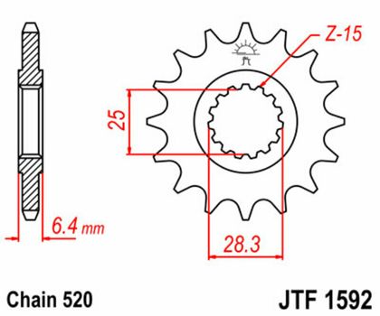 EK CHAIN JT 520 SRX2 - 14/38 - 98 Standard stålkrone Kædesæt