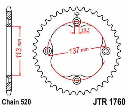 EK CHAIN JT 520 SRX2 - 14/36 - 96 Standard stålkrone Kædesæt