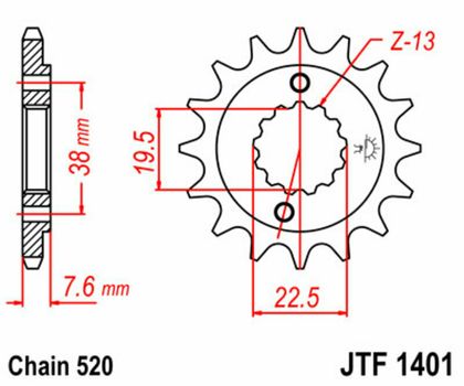 EK CHAIN JT 520 SRX2 - 14/36 - 96 Standard stålkrone Kædesæt
