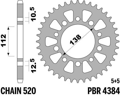 EK CHAIN PBR 520 SRX2 - 17/38 - 118 Standard stålkrone Kædesæt