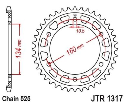 EK CHAIN JT 525 ZVX3 - 16/43 - 116 Standard stålkrone Kædesæt