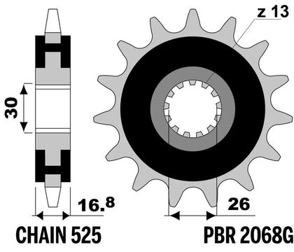 EK CHAIN PBR 525 ZVX3 - 16/42 - 124 Standard stålkrone Kædesæt