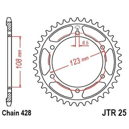 EK CHAIN JT 428 DEH - 13/60 - 136 Standard stålkrone Kædesæt Ref : EKC05247A / 3073222 APRILIA 125 RS4 125 - 2011 - 2016