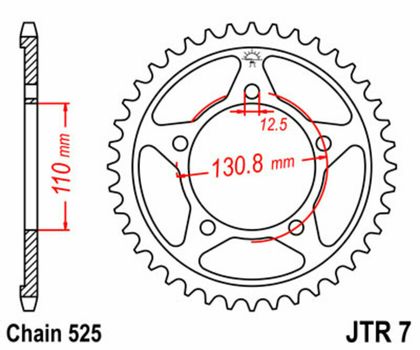 EK CHAIN JT 525 MVXZ2 - 17/45 - 120 Standard stålkrone Kædesæt Ref : EKC05254A / 3073245 