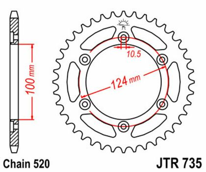 EK CHAIN JT 520 SRX2 - 15/41 - 100 Standard stålkrone Kædesæt