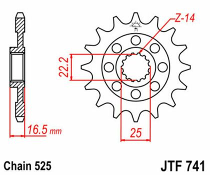 EK CHAIN JT 525 ZVX3 - 14/39 - 98 Standard stålkrone Kædesæt