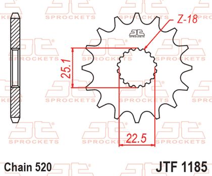 EK CHAIN JT 520 MVXZ2 - 17/41 - 102 Standard stålkrone Kædesæt Ref : EKC05271A / 3073316 