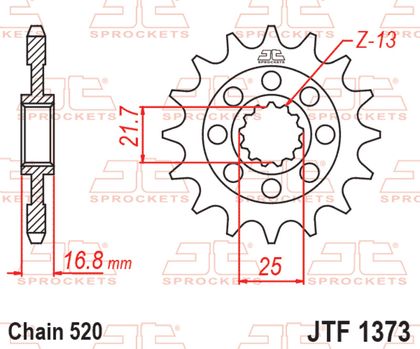 EK CHAIN JT 520 MVXZ2 - 16/43 - 114 Standard stålkrone Kædesæt