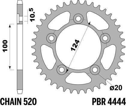 EK CHAIN PBR 520 MVXZ2 - 15/46 - 104 Standard stålkrone Kædesæt