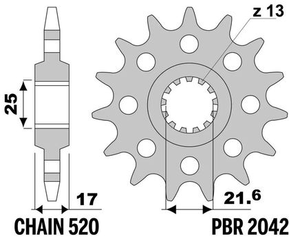 EK CHAIN PBR 520 MVXZ2 - 16/39 - 114 Standard stålkrone Kædesæt