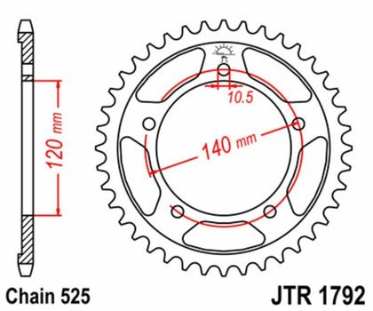 EK CHAIN JT 525MVXZ2 - 17/45 - 120 Stålkrone standard Kædesæt