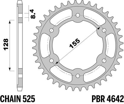 EK CHAIN PBR 525Z 3D - 17/38 - 112 Standard stålkrone Kædesæt