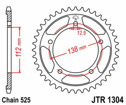 Kit chaine EK CHAIN JT 525SRX2 16/42 - couronne standard