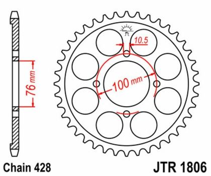 EK CHAIN JT 428SR 14/56 - standard tandhjul Kædesæt