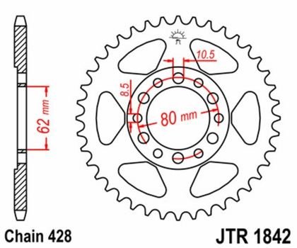 Kit chaine EK CHAIN JT 428SR 14/50 - couronne standard