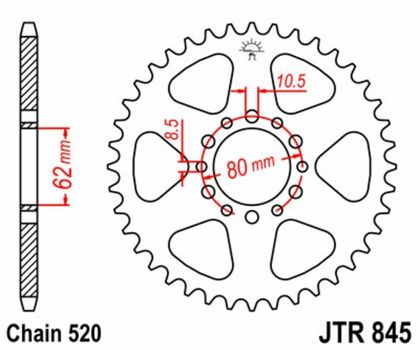 Kit chaine EK CHAIN JT 520H 14/40 - couronne standard