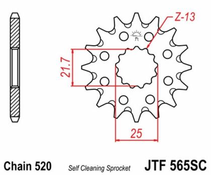 Kit chaine EK CHAIN JT 520H 14/41 - couronne standard Ref : EKC05404A / 3069613 YAMAHA 250 TZR 250 - 1987 - 1989