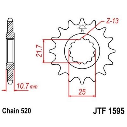 Kit chaine EK CHAIN JT 520SRX2 16/46 - couronne standard