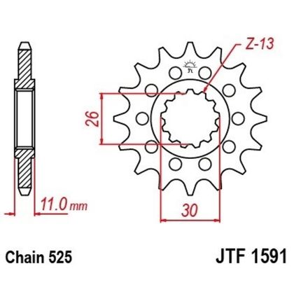 Kit chaine EK CHAIN JT 525SRX2 16/42 - couronne standard