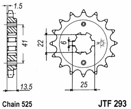 Kit chaine EK CHAIN JT 525SRX2 15/47 - couronne standard