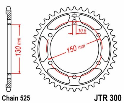 Kit chaine EK CHAIN JT 525SRX2 16/46 - couronne standard