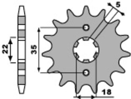 Kit chaine EK CHAIN PBR 428SR 14/43 - 126 couronne standard