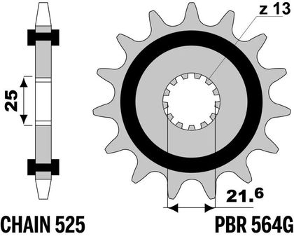 EK CHAIN PBR 525 SRX2 - 17/42 - 112 Standard stålkrone Kædesæt