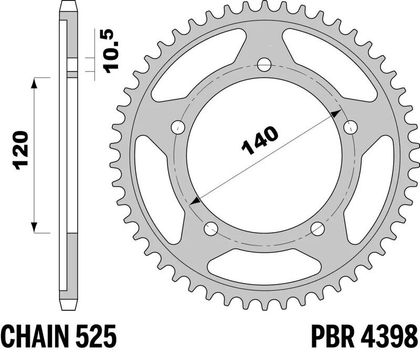 EK CHAIN PBR 525 ZVX3 - 17/42 - 112 Standard stålkrone Kædesæt
