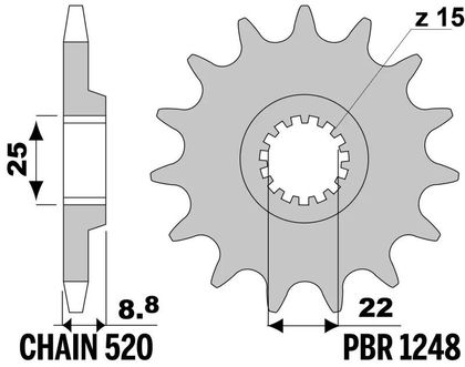 EK CHAIN PBR 520 SRX2 - 13/49 - 114 Standard aluminium krans Kædesæt