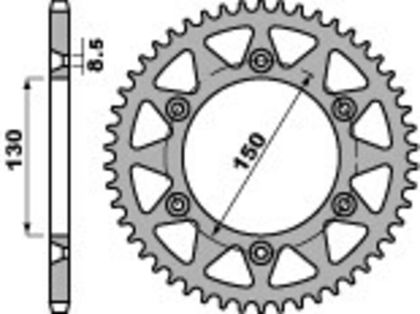 EK CHAIN PBR 520 SRX2 - 13/51 - 114 Standard aluminium krans Kædesæt