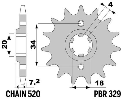 EK CHAIN PBR 520 SRX2 - 13/40 - 106 Standard stålkrone Kædesæt