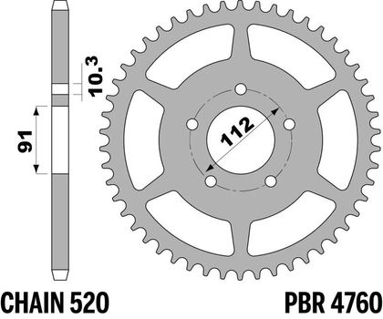 EK CHAIN PBR 520 SRX2 - 14/46 - 112 Standard stålkrone Kædesæt