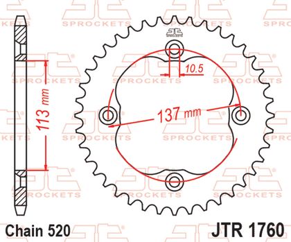 EK CHAIN JT 520 SRX2 - 14/40 - 96 Standard stål tandhjul Kædesæt