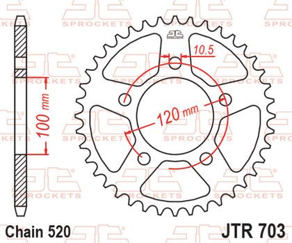 EK CHAIN JT 520 SRX2 - 15/42 - 120 Standard stålkrone Kædesæt Ref : EKC05495A / 3071567 
