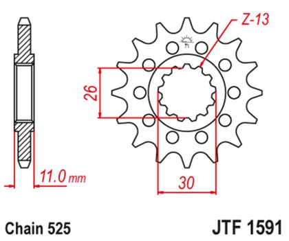 EK CHAIN JT 525 SRX2 - 15/46 - 122 Standard stålkrone Kædesæt