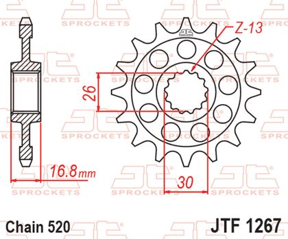 EK CHAIN JT 520 SRX2 - 16/45 - 114 Standard stålkrone Kædesæt