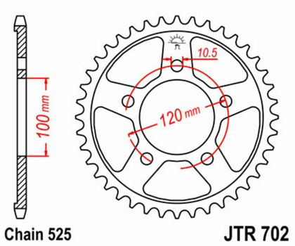 EK CHAIN JT 525 ZVX3 - 16/40 - 108 Standard stålkrone Kædesæt