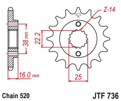 EK CHAIN JT 520 ZVX3 - 15/41 - 100 Standard stålkrone Kædesæt