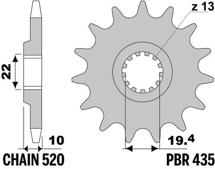 EK CHAIN PBR 520 SRX2 - 15/43 - 112 Standard stålkrone Kædesæt