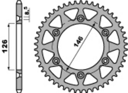 EK CHAIN PBR 520 SRX2 - 15/43 - 112 Standard stålkrone Kædesæt
