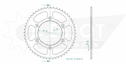 Couronne Esjot 52 dents