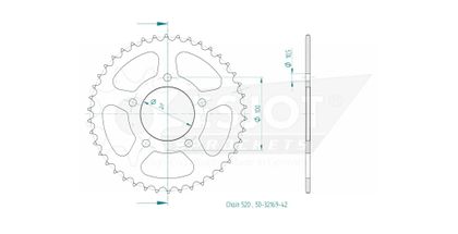 Couronne Esjot 42 dents Universel